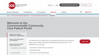 the Commonwealth Community Care Patient Portal - HealthPortal
