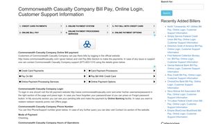 Commonwealth Casualty Company Bill Pay, Online Login, Customer ...