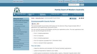 Commonwealth Courts Portal - Family Court of Western Australia