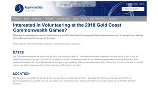 GC2018 Volunteers - Gymnastics Australia