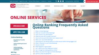 Online Banking Frequently Asked Questions | CommonWealth One ...