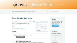 CommPortal - User Login - Electric Lightwave - Allstream Support