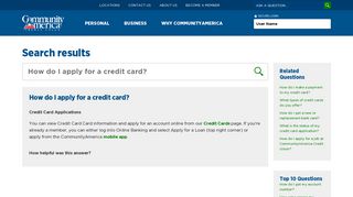 How do I apply for a credit card? - CommunityAmerica Credit Union