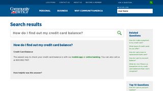 How do I find out my credit card balance? - CommunityAmerica Credit ...