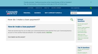 How do I make a loan payment? - CommunityAmerica Credit Union