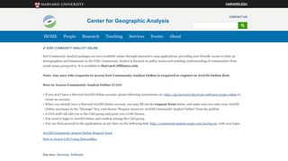 ESRI Community Analyst Online | Center for Geographic Analysis