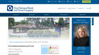 Banking in Delavan on S Shore Drive | First National Bank and Trust