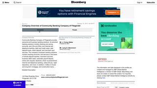 Community Banking Company of Fitzgerald: Private Company ...