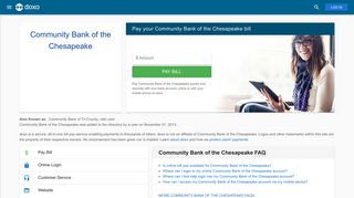 Community Bank of the Chesapeake: Login, Bill Pay, Customer ... - Doxo
