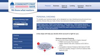 Checking - Community First Bank