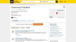 Community First Bank 3685 Blue Ridge Blvd, Walhalla, SC 29691 ...