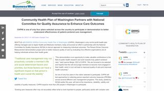Community Health Plan of Washington Partners with National ...