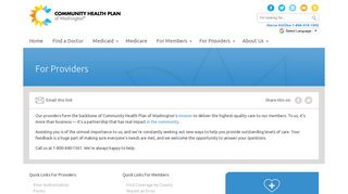 Community Health Plan of Washington For Providers