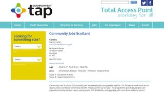 Community Jobs Scotland | DGTAP