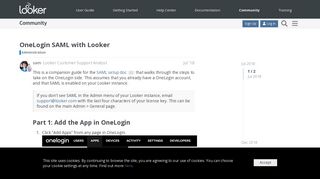 OneLogin SAML with Looker - Administration - Looker Community