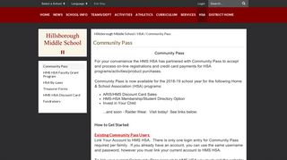 Community Pass - Hillsborough Middle School