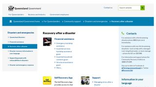Recovery after a disaster | Community support | Queensland ...