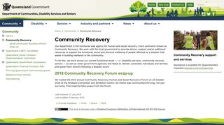 Community Recovery - Department of Communities, Disability ...