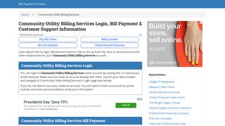 Community Utility Billing Services Login, Bill Payment & Customer ...