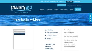 new login widget - Community West Credit Union