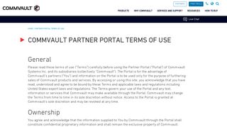 Partner Portal Terms of Use | Commvault