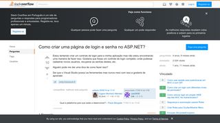 Como criar uma página de login e senha no ASP.NET? - Stack ...