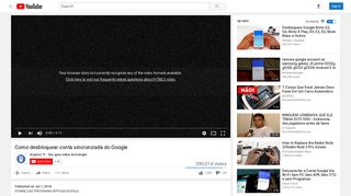 Como desbloquear conta sincronizada do Google - YouTube