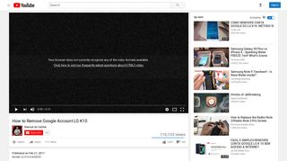 Como Remover Conta Google LG K10 - YouTube