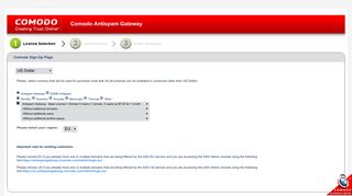 Sign Up for Comodo AntiSpam Gateway - Comodo Account