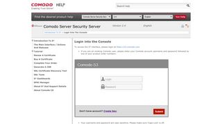 Login Into The Console, SSL Certificate, Comodo Server Security ...