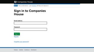 Sign in to Companies House