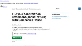File your confirmation statement (annual return) with Companies House