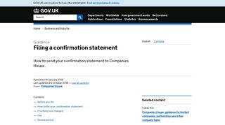 Filing a confirmation statement - GOV.UK