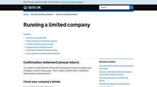 Running a limited company: Confirmation statement (annual return ...