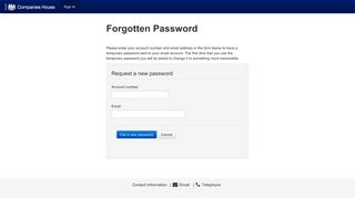 CustomerPortal - Forgotten Password - Companies House eBilling