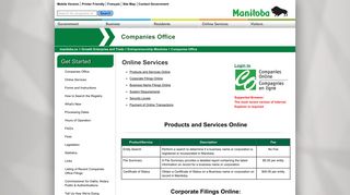 Online Services - Companies Office | Entrepreneurship Manitoba