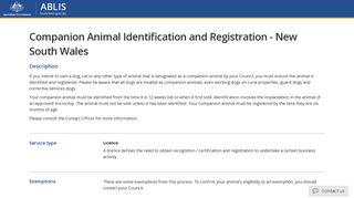 Companion Animal Identification and Registration - NSW - Australian ...