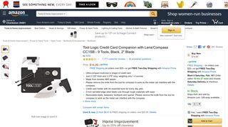 Tool Logic Credit Card Companion with Lens/Compass CC1SB - 9 ...