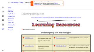 Learning Resources: ches-template - Dashboard