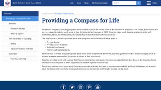 Providing a Compass for Life - Boy Scouts of America