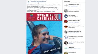 2018 UYSC Swimming Carnival is less than... - Upper Yarra ...