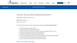 How do I set up a My Compassion account? | Compassion Canada