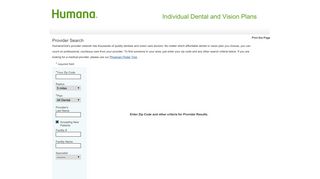 Dental Provider and Vision Care Provider Search Tool from HumanaOne