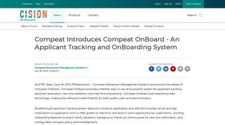 Compeat Introduces Compeat OnBoard - An Applicant ... - PR Newswire
