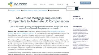 Movement Mortgage implements CompenSafe to Automate LO ...