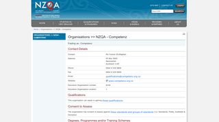 Organisations >> NZQA - Competenz