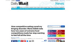 Competitive eater Maria Edible says she had an EATING ... - Daily Mail
