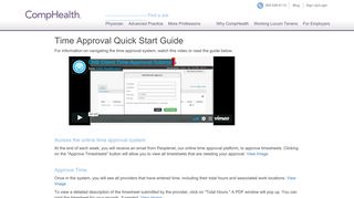 Time Approval Quick Start Guide - CompHealth