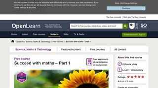 Succeed with maths – Part 1 - The Open University