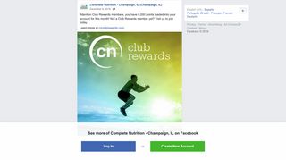Attention Club Rewards members, you have... - Complete Nutrition ...